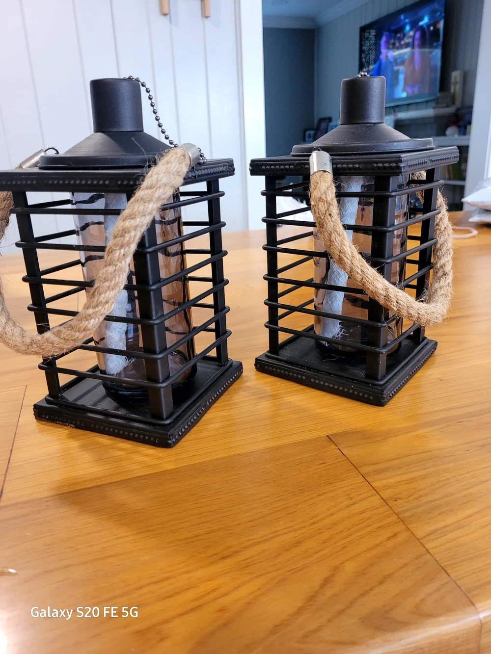 PAIR OF CITRONELLA HANGING LANTERNS